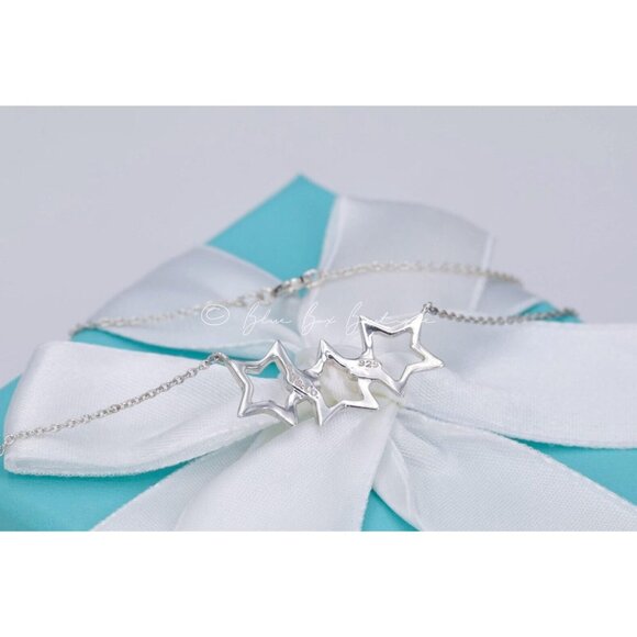 Tiffany & Co. Star Necklace Silver Triple Stars Pendant in Silver - Picture 4 of 6
